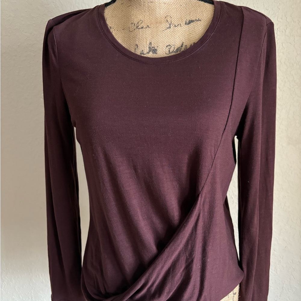 NWOT Neiwai Maroon Long Sleeve Top